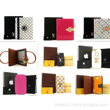 LV beautiful iphone ipad Ipad mini 4 4s 5 cellphone cases Samsung Galaxy 7100 i9300 leather wallet diamond gold painting hole